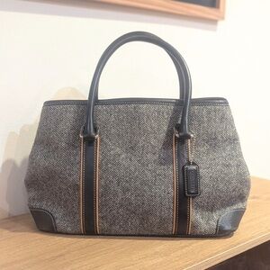 Coach Herringbone Tweed Tote (G3J-9396)